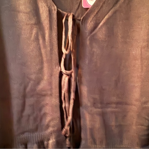 Voodoo Vixen Black Tie Ruffle Cardigan NWT Black XL - Picture 2 of 5